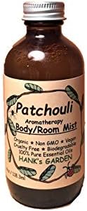 Patchouli Aromaterapia Corpo e Sala Spray Mist - - Sem crueldade, óleos essenciais puros, orgânicos, veganos, biodegradáveis,