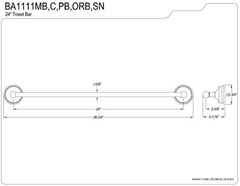 Kingston Brass Bak111148pb Conjunto de hardware do banheiro vitoriano, 24 L, latão polido