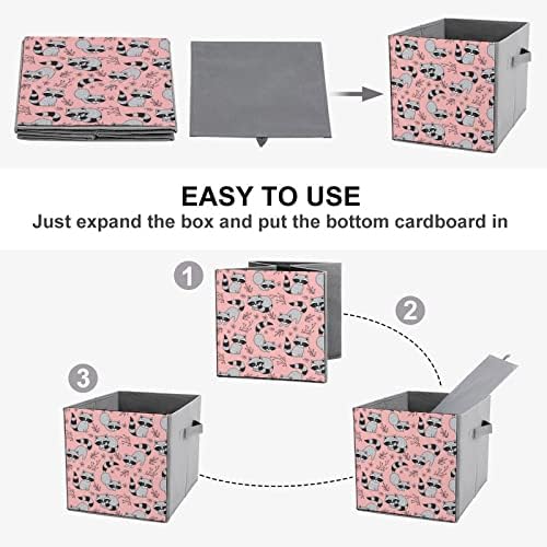 Cubos de armazenamento de tecido dobrável de papel de desenho animado