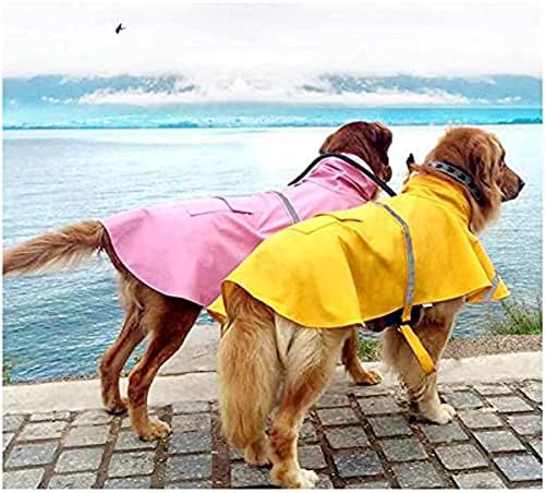 Mikayoo grande capa de chuva de cachorro Pet Ajuste Roupas à prova d'água Capólio de chuva leve Poncho com tira refletora