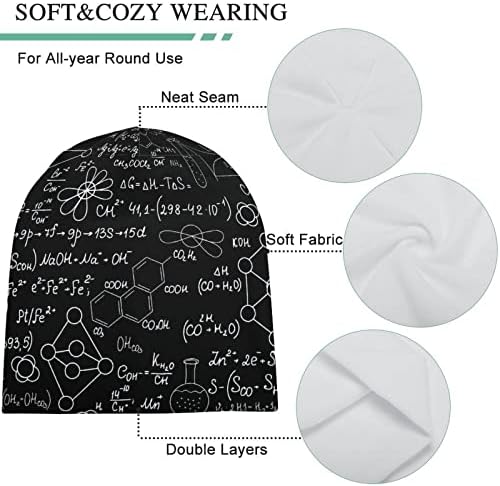 Fórmulas de química de Baikutouan Padrão Chapéus de gorro para homens para homens com desenhos Capinho do crânio