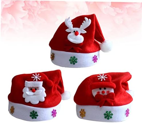 AMOSFUN 3 PCS Holiday Hat Hat Xmas Santa Hat Papai Noel Cap Cap Red Hat Christmas Chapéu de Natal Chapéu de Férias De férias Decorações Red Child Child Christmas Capinho Festivo Capinho