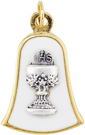 Grupo CBC Creed-Silver com placa dourada e medalha de esmalte em forma de sino, 12 acusações, primeira comunhão-Chalice