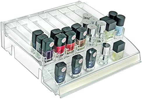 Azar exibe 225840-Tester-8comp-2pk Clear 8 Divisor de compartimento Bin Bin Cosmetic Bandeja com bandeja de testador