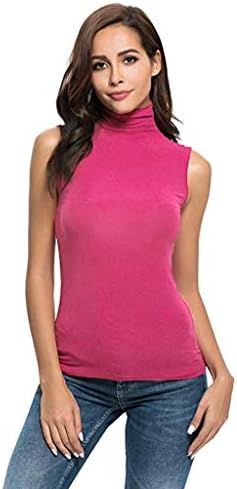 Tamas de pescoço alto de Lcepcy Slim Camisetas de pescoço para mulheres Camisetas de cor sólida casual tamis de mangas tânticas 2023 Blusa de tees de mulheres tees