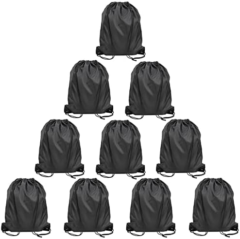 Svaldo 20/20/30 PCs Backpack Black Drawstring, 13x17 polegadas de polegada de poliéster de grande capacidade Não é esportiva bolsas de cilindro, sacos de armazenamento esportivo de sackpack de tração a granel