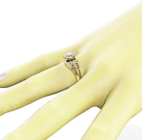Jóias Aura lindas jóias femininas 18k Anel de safira branca de ouro amarelo 18k Casamento SZ6-14