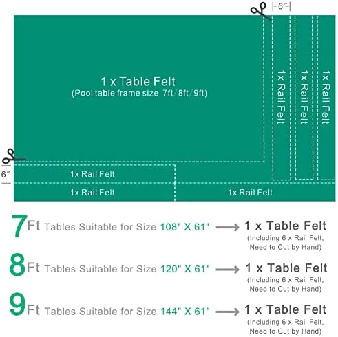 HAXTON POLED TABELA TABELA DE BILLÁRIO: O pano de bilhar de lã pode ser selecionado de 7 ', 8'ou 9'feet, o pano de bilhar