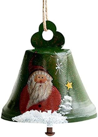 Decorações de Natal de inverno engraçado 2021 Ornamentos de Natal Fazenda Decoração de Natal Pingente de Natal Bells de Ferro forjado Papai Noel Decoração do boneco de neve para a árvore de Natal Sino