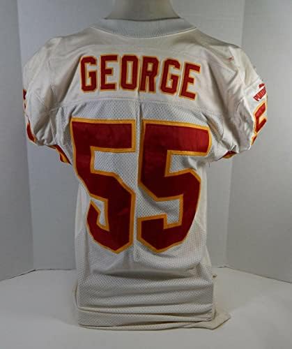 2000 Kansas City Chiefs Ron George 55 Game usou White Jersey 46 DP15616 - Jerseys não assinados da NFL usada