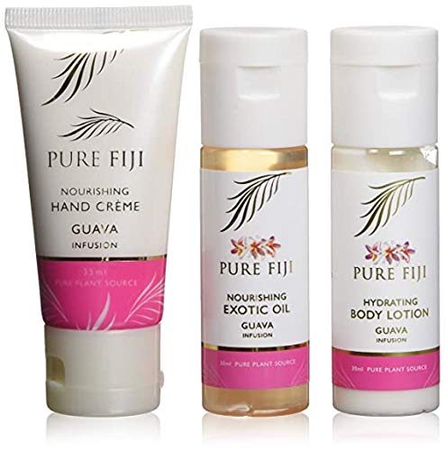Trio de Nutrição de Fiji Pure, Conjunto de Presentes de Spa Home Ideal para Mulheres - Viagem - Inclui óleo exótico, loção