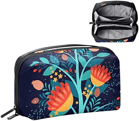 Bolsa de maquiagem de galho floral colorido e colorido para bolsa de organizador de viagem portátil para bolsa de beleza