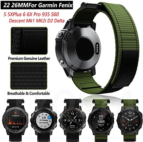 DJDLFA 22 Moda 26mm Fashion Style Strap for Forerunner 935 Quatix5 S60 RELOCAR NYLON BAND