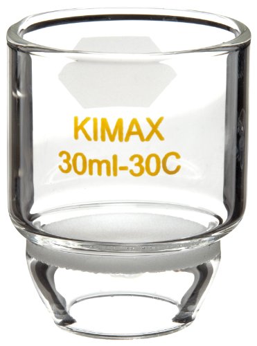 Kimble 28260-302 Glass 30ml Médio Baixo Formulário Gooch Crucible, com disco de frutado de kimflow
