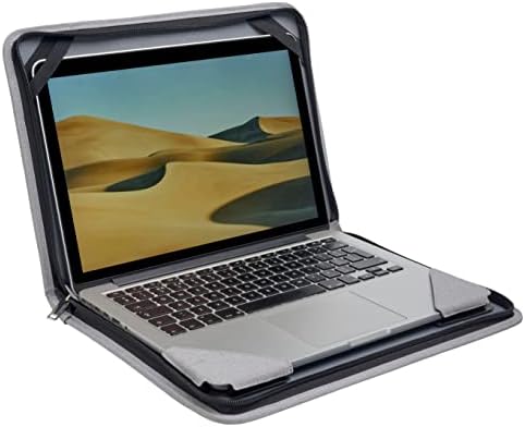 Caixa de mensageiro de laptop de couro cinza Broonel - Compatível com asus Chromebook Flip CM5 15.6