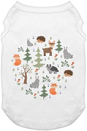 Tanque de cães da família florestal - camiseta de cães para cães de animais - roupas de cachorro padrão