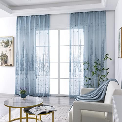 Daesar 2 painéis cortinas semi -transparentes para a sala de estar, cortinas de ilhós de voile pura