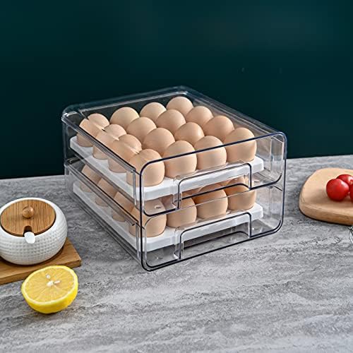 Recipiente de ovo bigtron para geladeira com tampas 32 gaveta de ovo para geladeira reutilizável ovo de armazenamento