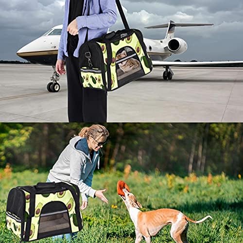Portador de animais de estimação Padrão de abacate transportadores de viagem de animais de estimação para gatos, cães de cachorros