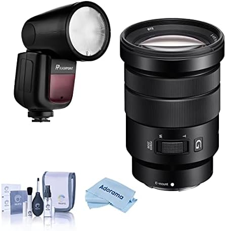 Sony e PZ 18-105mm f/4,0 g lente OSS para Sony E, pacote com flashpoint zoom li-on x r2 ttl na câmera redonda flash speedlight, kit