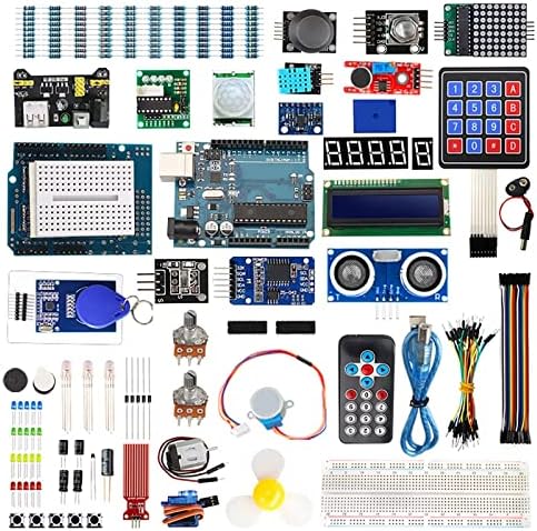 Kit de partida eletrônica de DIY huayuxin compatível com kit Uno Arduino, kit de eletrônica de placa de circuito 40 em 1,