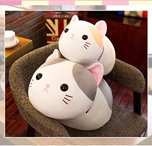 Sobremesa Soft Cat Plush Toy Xiao Mao Doll Girl Birthday Doll Pillow Grey, Amarelo, Marrom Adequado para 7-14 Children-Brown