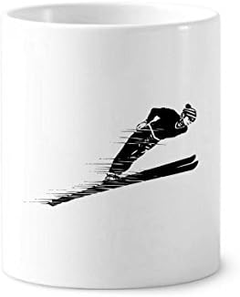 Winter Sport Sport Skiing Ilustração da escova de dentes do suporte da caneta caneca de cerâmica