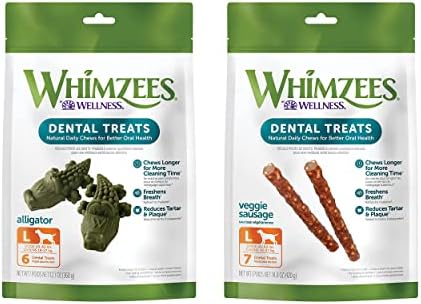 Whimzees Natural Grãe Dental Tulos para Dentro, pacote grande