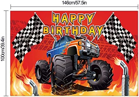 Monster Truck Backdrop Monster Truck Party Party Party Machines Monster Machines Childrens Birthday Party Photo Backbrowd para Cartoon