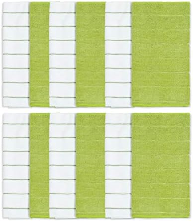 Toalhas de cozinha de microfibra Simpli-Magic 79292, limão/branco, 15 x25, 12 pacote