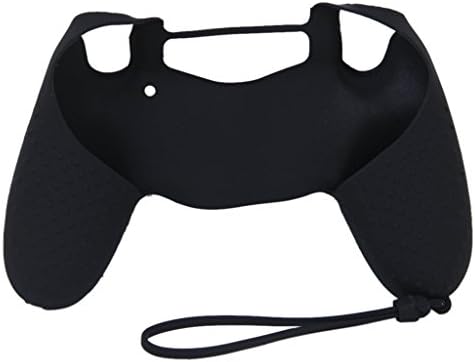 Pinjewelry Silicone Creative Handle Grip Case Caso com cordão para o controlador PS4 （preto)