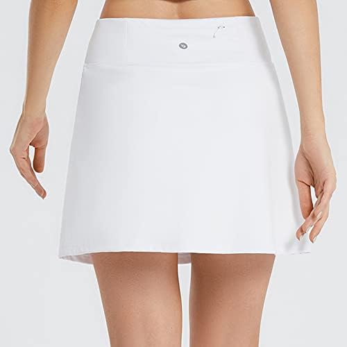 Saias de tênis de cintura alta feminina de Baleaf Women Skorts com saia de corrida atlética de fenda com shorts e bolsos de zip