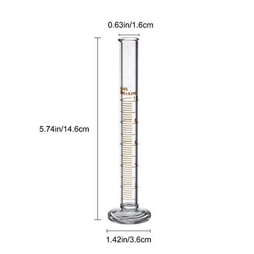 Conjunto de cilindros graduados de vidro cilindros de medição grossa 10 ml com escova