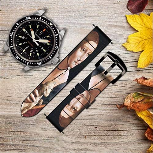 CA0766 Lady Ermine Leonardo da Vinci couro relógio inteligente Band Strap for Wristwatch smartwatch smart watch size