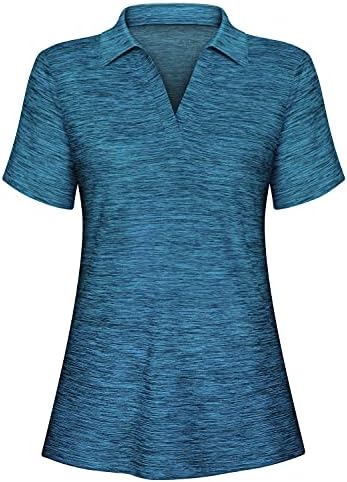 Cucuchy feminino / pescoço de golfe camisas de pólo de umidade Wicking Sports Sports Tops Tops