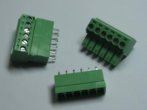 200 PCS Pitch Pitch 3,5 mm 6way/pino parafuso de parafuso do bloco de blocos com pino reto de cor verde tipo Skyking Type Skyking
