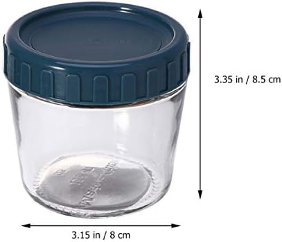 Garas de pudim de vidro de iogurte azuis doool garrafas de pudim de vidro com tampa para recipientes de armazenamento de alimentos