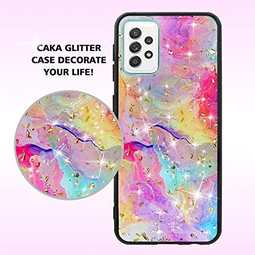 TJS Compatível com Samsung Galaxy A52 5G Caso Galaxy A52 4G Case Galaxy A52S Caixa com protetor de tela de vidro temperado