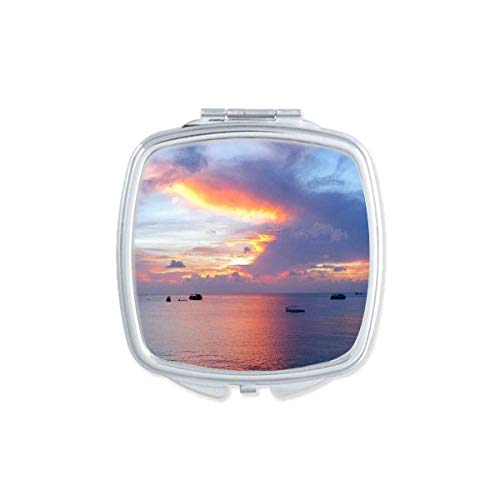Ocean Sky Water Science Nature Picture Mirror Portátil Compact Pocket Maquia
