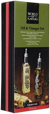 Cozinha World of Flavors Oil and Vinagre Bottle Conjunto com design decorativo, vidro, 500 ml