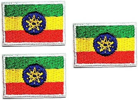 Mini Mini Country Etiópia Stand. Etiópia Flag DIY Acessório Ferro em adesivos auto -adesivos Nacional Bandeira Nacional Tactical