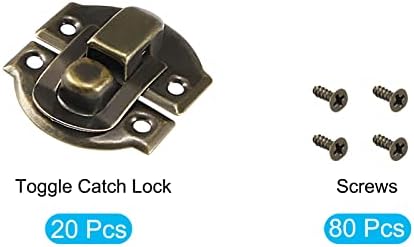 Metallixity Toggle Catch Lock 20pcs, travas de ferro HASP - Para caixas de armários, malas, tom de bronze