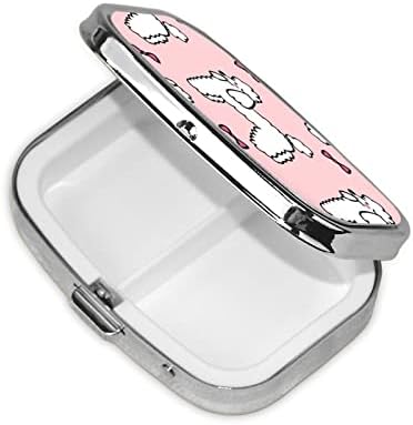 Poodles Dogs Pill Box 2 Compartamento Medicina Cague Caice Organizador portátil de comprimidos para viagens de bolso