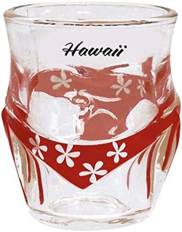 O vidro havaiano de tiro no fundo da bunda plumeria vermelha