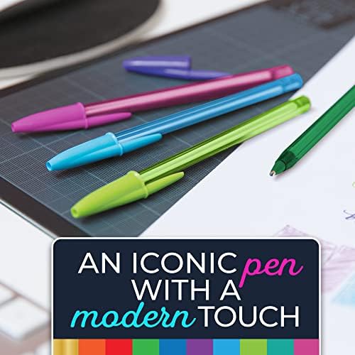 Conjunto de canetas de sugestões de cores da BIC, pacote de 60 contagens, cores variadas, canetas de cores divertidas para material escolar, inclui canetas de esfero de esferográfica xtra Cristal