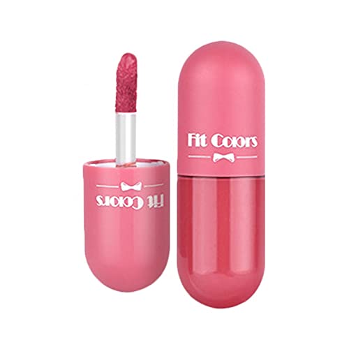 ZXXX Mini cápsula fofa Tubo de batom - 5 cores Velvet fosco de longa duração à prova d'água hidratante brilho labial para mulheres meninas