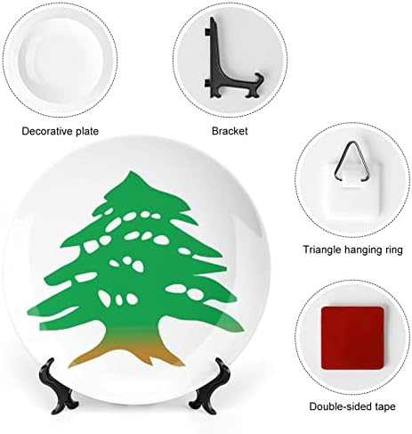 Placas decorativas de cerâmica de bandeira libanesa com china de estande china pendurada ornamentos placas de sobremesa