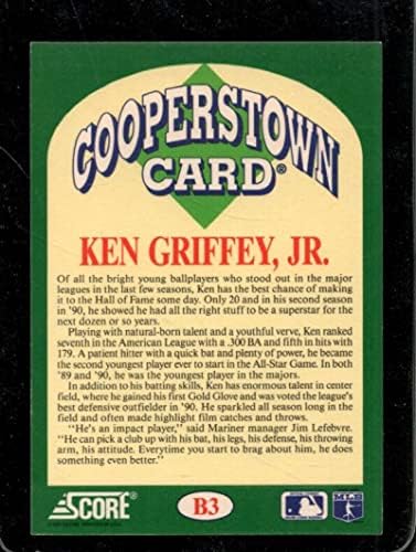 1991 Score Cooperstown B3 Ken Griffey Jr. NMMT Mariners Hof