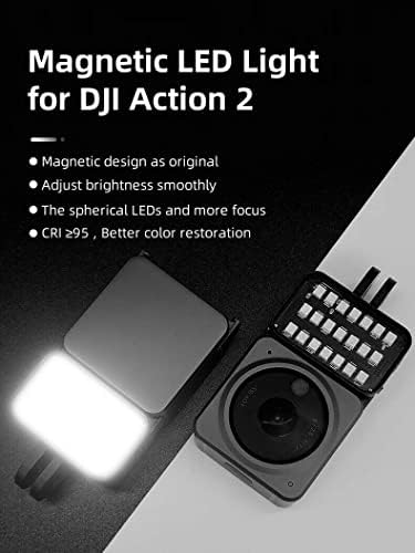 Alumínio liga a fotografia recarregável Lâmpada de lâmpada leve Mini LED de vídeo LED Video para DJI Action 2