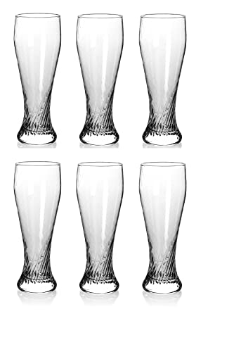 North Mountain Supply Ciclone Wheat Beer Glass - Ótimo para todas as cervejas de trigo - 23 onças - Conjunto de 6